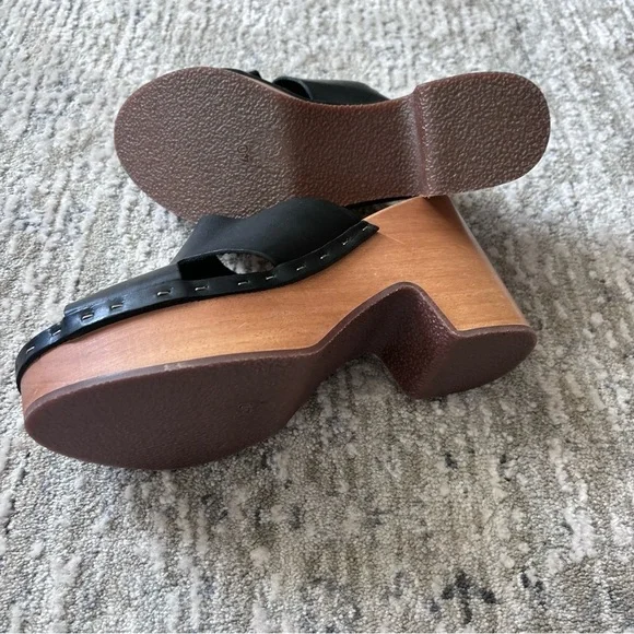 Charlotte Stone Ada‎ Black Leather Clogs Slides Size 10 (40) - Picture 7 of 8